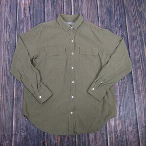 EVERLANE Olive Green Utility Button Down Shirt Long Sleeve Women Size 4